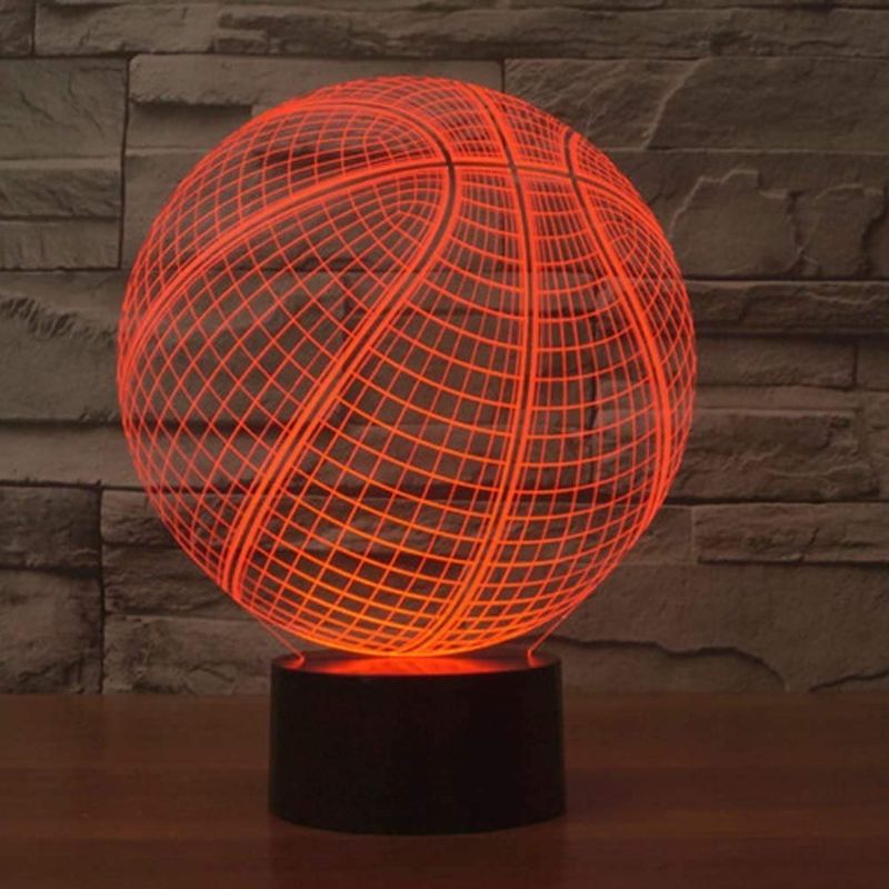 Photo 1 of 3D Optical Illusion Basketball Lamps,7 Colors Gradual Changing Nightlight Room Decor Table Lamps