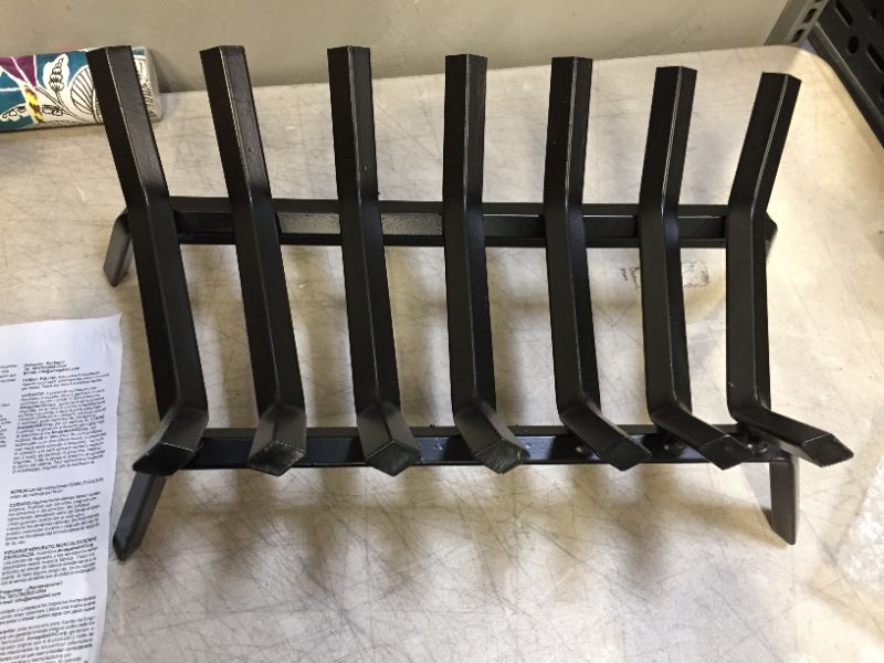 Photo 2 of Amagabeli Black Wrought Iron Fireplace Log Grate 30 inch Wide Heavy Duty Solid Steel Indoor Chimney Hearth 3/4" Bar Fire Grates for Outdoor Kindling Tools Pit Wood Stove Firewood Burning Rack Holder
