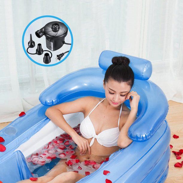 Photo 1 of Penson & Co. Inflatable PVC Portable Adult Bathtub Bathroom SPA with Electric Air Pump
