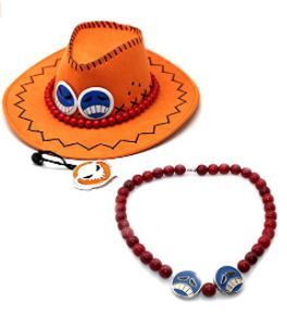 Photo 1 of Rulercosplay One Piece Portgas D Ace Cowboy Hat Cosplay Hat + Necklace
