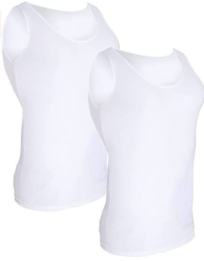 Photo 1 of 2x LISH 2 Pack Men's Slimming Light Compression Sport Tank Top
Size: M
Color: White