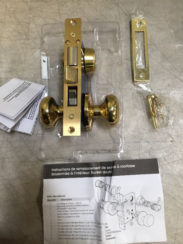 Photo 7 of 2-1/2 in. Backset, Entrance Mortise Lockset, Wrought Solid Brass, Left Hand, Double Cylinder
