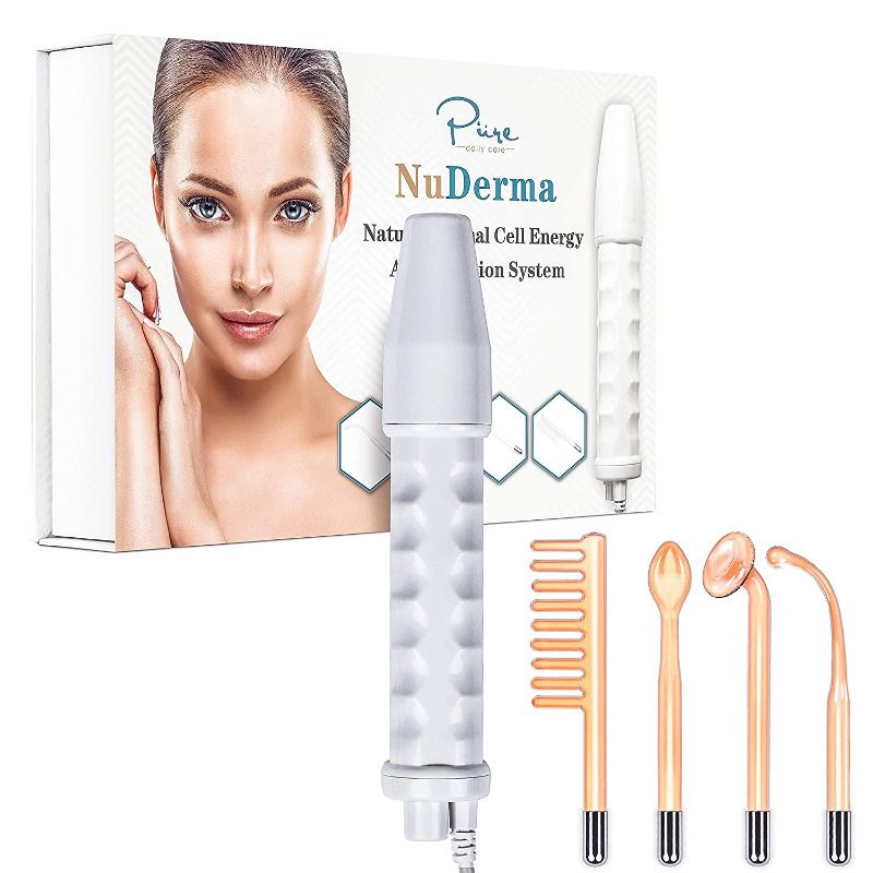 Photo 1 of NuDerma Portable Handheld High Frequency Skin Therapy Wand Machine w/Neon – Anti-Aging - Skin Tightening - Wrinkle Reducing - Dark Circles – Blemish Control - Hair & Scalp Stimulator
