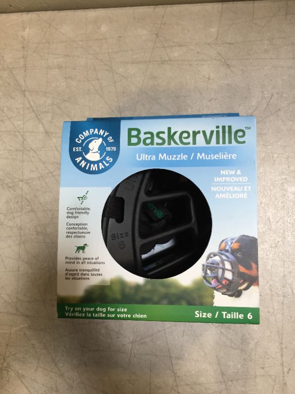 Photo 2 of Baskerville Ultra Black Muzzle for Dogs, Size 6
