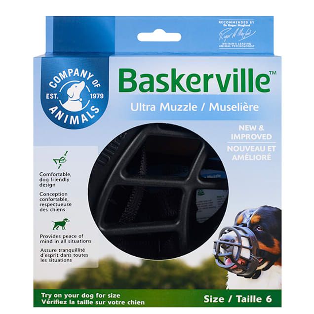 Photo 1 of Baskerville Ultra Black Muzzle for Dogs, Size 6

