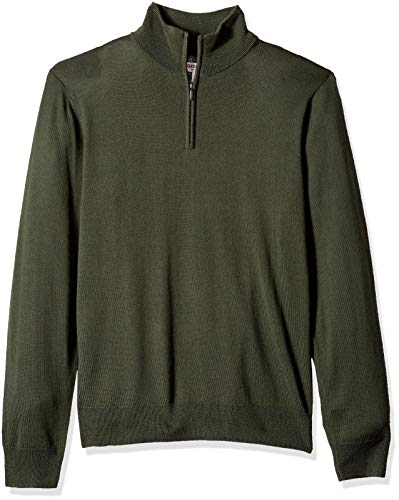 Photo 1 of Amazon Brand - Goodthreads Men's Lightweight Merino Wool Quarter Zip Sweater, Olive, Medium
Size: Medium
