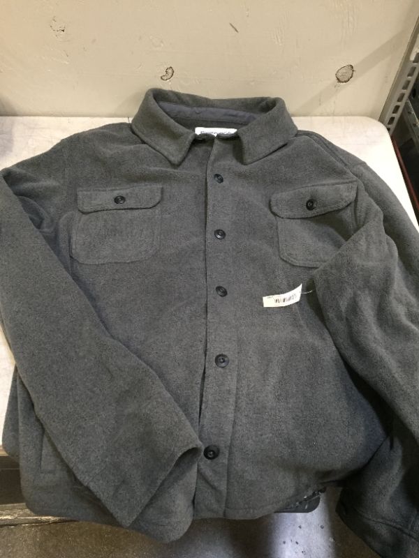 Photo 4 of Amazon Essentials Men's Polar Fleece Shirt Jacket, Charcoal Heather, XX-Large
Size: XX-Large
