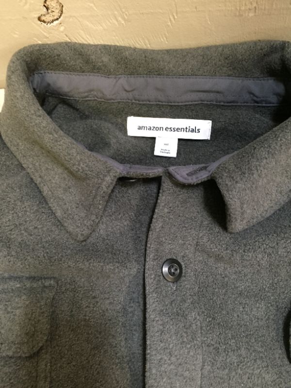 Photo 2 of Amazon Essentials Men's Polar Fleece Shirt Jacket, Charcoal Heather, XX-Large
Size: XX-Large
