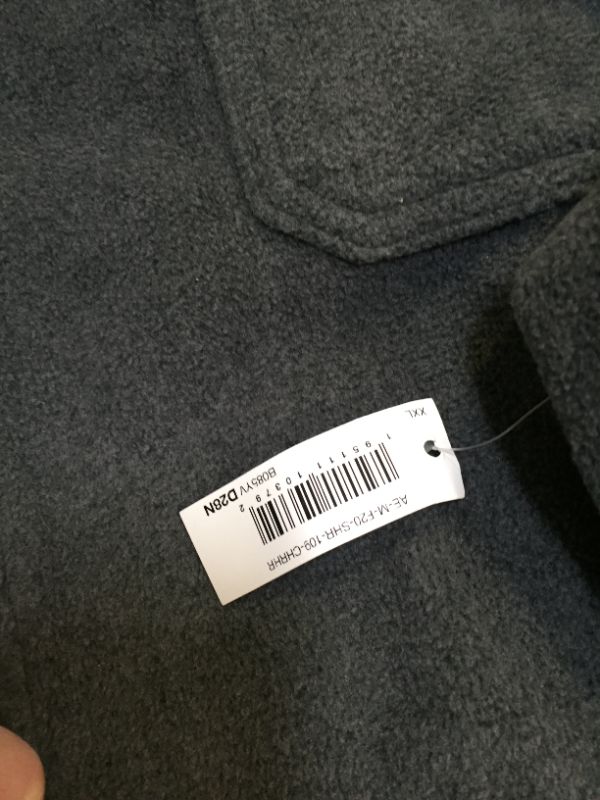 Photo 3 of Amazon Essentials Men's Polar Fleece Shirt Jacket, Charcoal Heather, XX-Large
Size: XX-Large

