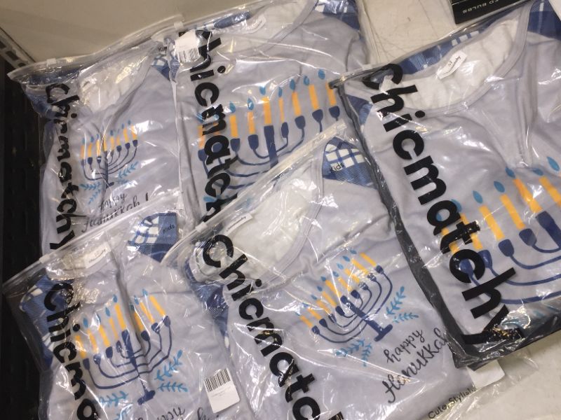 Photo 1 of HAPPY HANNUKAH SHIRTS VARIOUS SIZES FOR FAMILY 5 PACK GREY