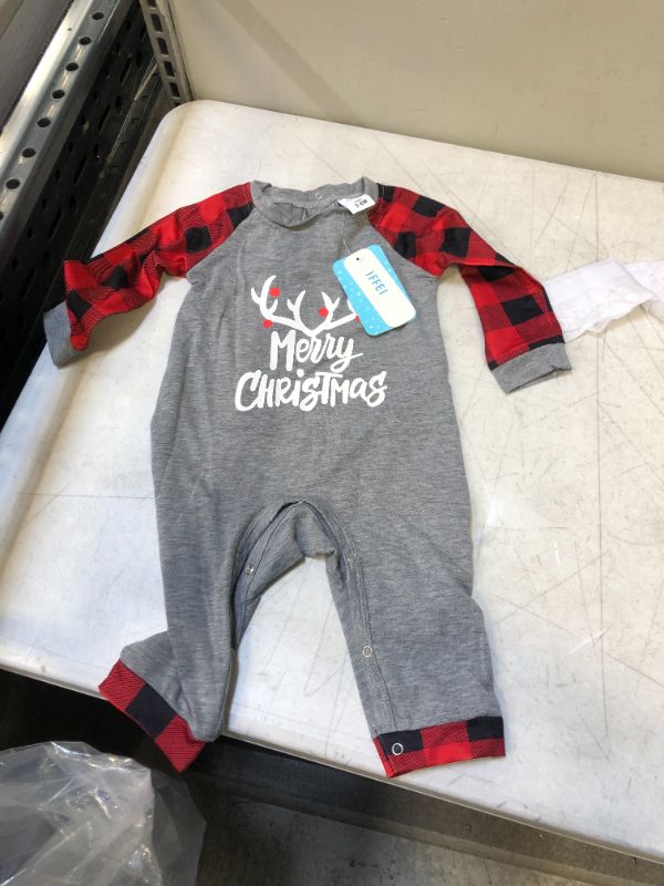 Photo 1 of BABY CHRISTMAS ONESIE 3 - 6 MONTHS RED/GREY/BLACK