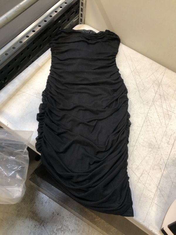 Photo 1 of WOMENS STRAPLESS MESH DRESS BLACK
SIZE SMALL