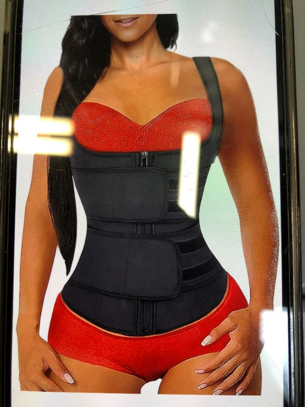 Photo 1 of LOVEZESENT WOMENS ZIPPER WAIST TRAINER WEIGHT LOSS CORSET TRIMMER BLACK 
SIZE LARGE