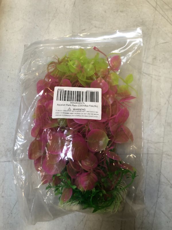 Photo 1 of AQUARIUM PLASTIC PLANTS GREEN/PINK 2 PC