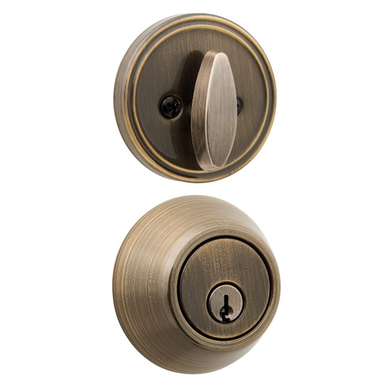 Photo 1 of Brink's Max Security Single Cylinder Deadbolt, Antique Brass Finish
