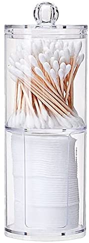 Photo 1 of Cotton Swab and Q-tip Organizer, 3 Compartment, Easy Organization for Bathrooms, Vanity Tables or Under The Sink
