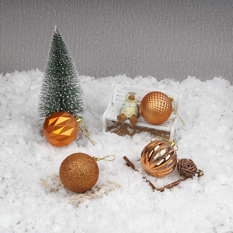 Photo 1 of Dohance Christmas Balls Ornaments, Xmas Ball Baubles Set - Shatterproof Decorative Hanging Ornaments Baubles Set for Xmas Tree (Orange, 80mm/3.15")
