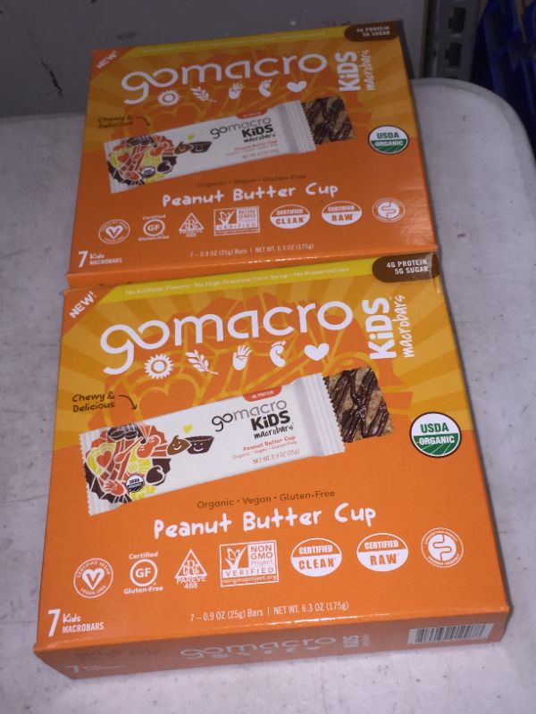 Photo 2 of GoMacro Kids MacroBar Organic Vegan Snack Bars - Peanut Butter Cup (0.90 Ounce Bars, 7 Count) 2 PACKS