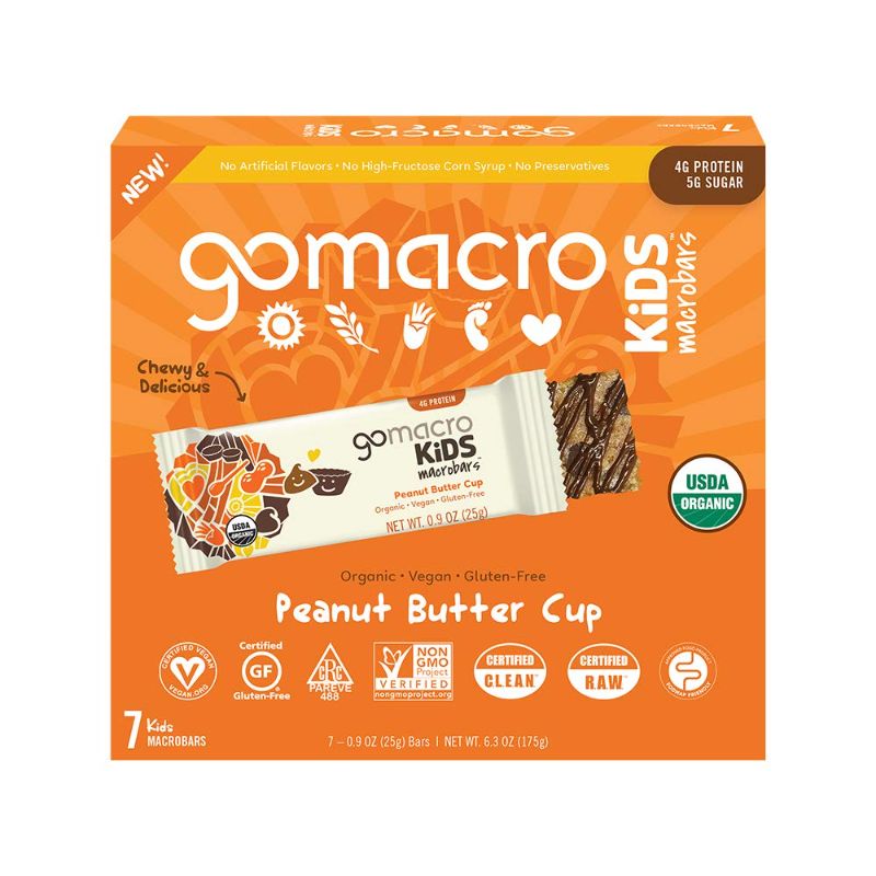 Photo 1 of GoMacro Kids MacroBar Organic Vegan Snack Bars - Peanut Butter Cup (0.90 Ounce Bars, 7 Count) 2 PACKS