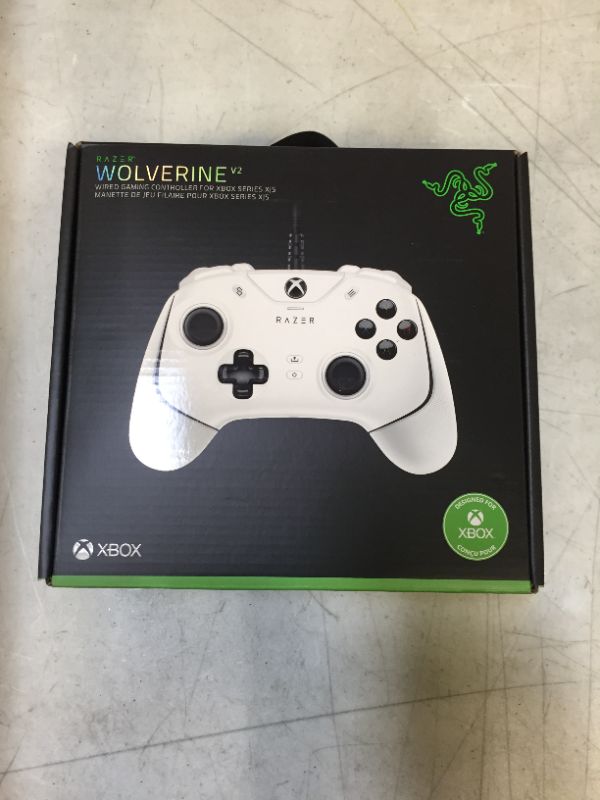 Photo 2 of Razer - Wolverine V2 Wired Gaming Controller for Xbox Series X|S, Xbox One, PC with Remappable Front-Facing Buttons - White
