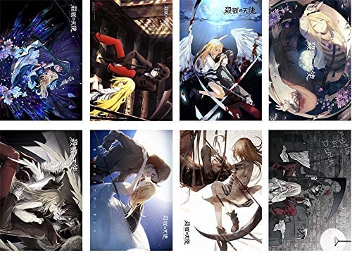 Photo 1 of Xiumui Japanese Anime Poster for Home Decor, Set of 8, 16.5" x 11.5" (Angels of Death)
