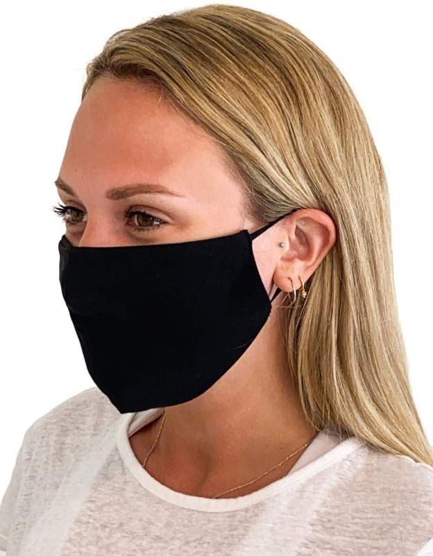 Photo 1 of Tart Collections Reversible and Adjustable Face Mask, Comfortable, Soft Elastic Ear Loops, Washable and Reusable, Black---SET OF 4---
