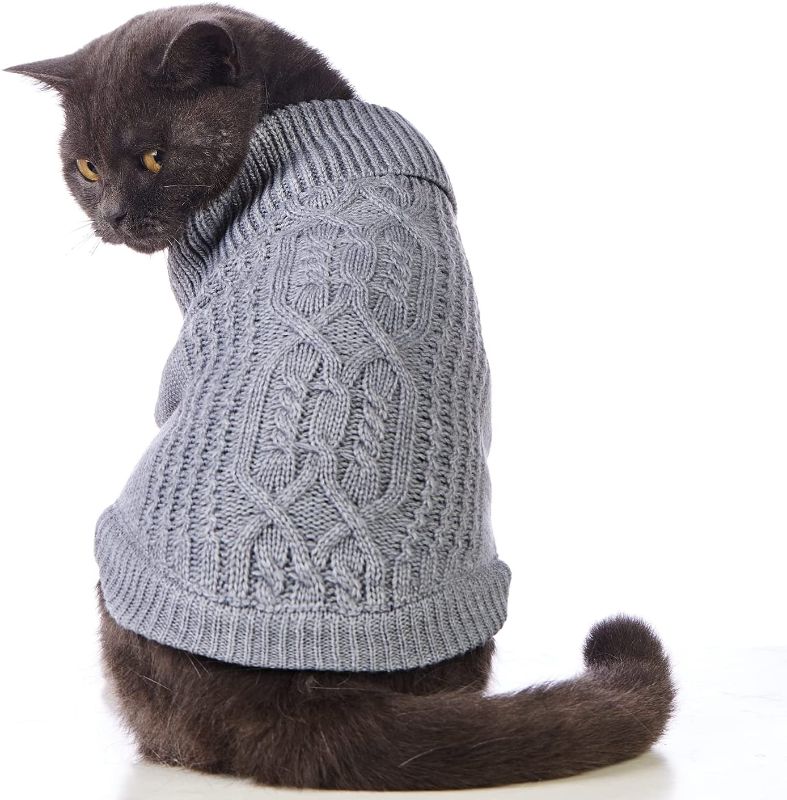 Photo 1 of Jnancun Cat Sweater Turtleneck Knitted Sleeveless Cat Clothes Warm Winter Kitten Clothes Outfits for Cats or Small Dogs in Cold Season
