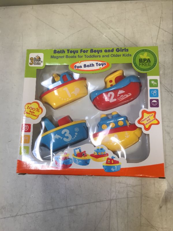 Photo 2 of 3 Bees & Me Bath Toys for Boys and Girls - Magnet Boat Set for Toddlers & Kids - Fun & Educational
