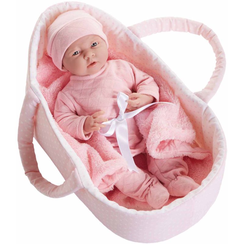 Photo 1 of La Newborn 15.5" Soft-Body Realistic Newborn Baby Doll Deluxe Carry Basket Set
