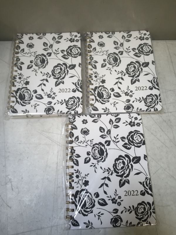 Photo 2 of 2022 Planner - 2022 Planner Weekly and Monthly with Premium Thick Paper, 6.37" x 8.46", January - December 2022, Planner 2022 with Twin-Wire Binding, Elastic Closure and Inner Pocket, Black Rose
3 pack