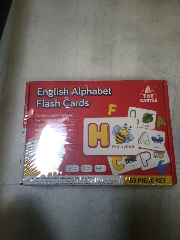 Photo 2 of TOY CASTLE English Alphabet Flash Cards, Toddler Toys Toddler Learning and Preschool Activities Montessori Toys for Toddlers, ABC Wooden Letters, Sight Words Flash Cards Kindergarten
