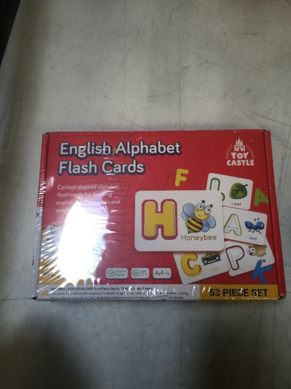 Photo 1 of TOY CASTLE English Alphabet Flash Cards, Toddler Toys Toddler Learning and Preschool Activities Montessori Toys for Toddlers, ABC Wooden Letters, Sight Words Flash Cards Kindergarten

