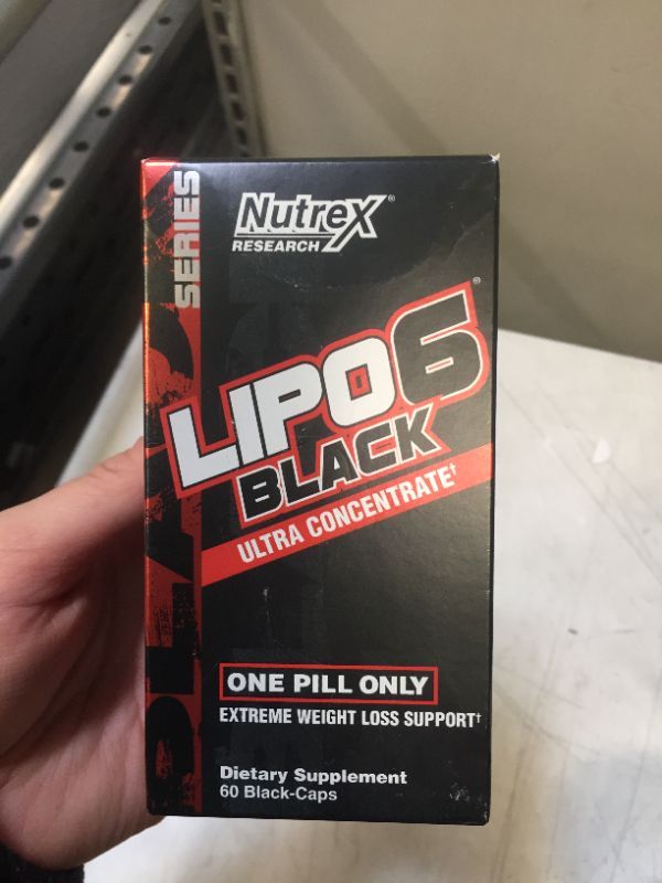 Photo 2 of 
Nutrex Research Lipo-6 Black Ultra Concentrate Supplement, 60 Count
exp 07/2022
(factory sealed)