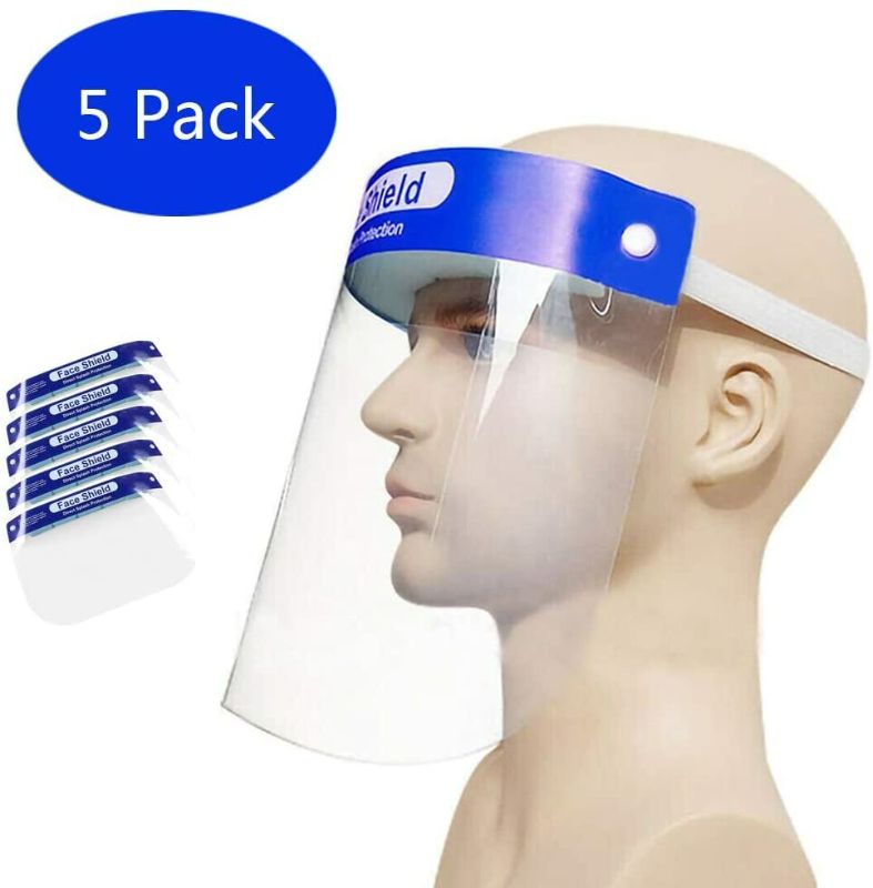 Photo 1 of Face Shield Transparent Protective Cover (5-Pack)
