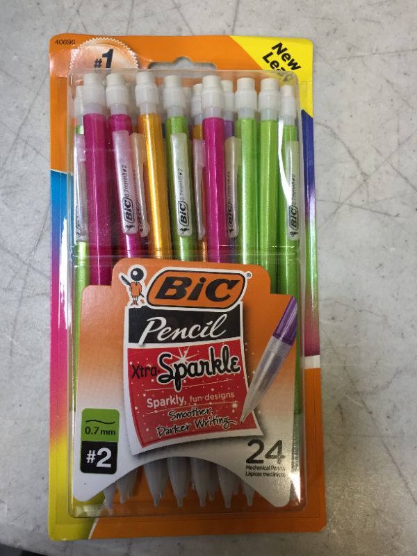 Photo 1 of BIC Xtra-Sparkle Mechanical Pencil, Medium Point (0.7 mm), 24-Count