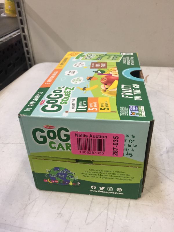 Photo 2 of GoGo SqueeZ Fruit on The Go Variety Pack, Apple, Banana, & Mango, Tasty Kids Applesauce Snacks, Gluten, Nut & Dairy Free, Vegan, 3.2 Oz, Pack of 20 BB 03/09/2022

