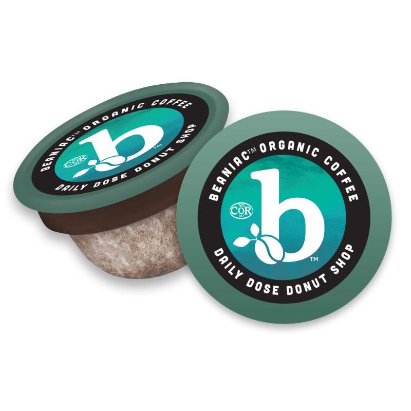 Photo 1 of beaniac Organic Daily Dose Donut Shop| Light Roast, Single Serve Coffee K Cup Pods 30ct BB 02/11/2022