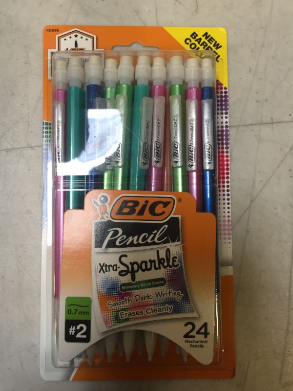 Photo 1 of BIC Xtra-Sparkle Mechanical Pencil, Medium Point 0.7 mm, 24-Count