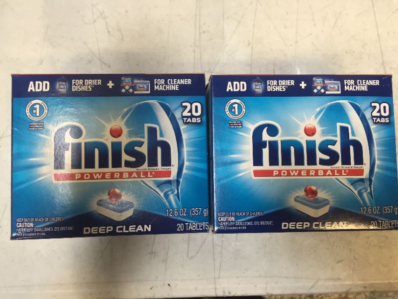 Photo 2 of 2 Finish All in 1 Powerball Fresh, 20ct, Dishwasher Detergent Tablets
