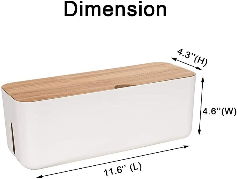 Photo 1 of Cable Management Box with Wooden Style Lid