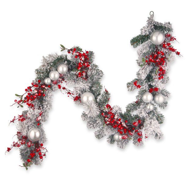 Photo 1 of 6' White and Red Pine Cone Artificial Christmas Garland - Unlit
