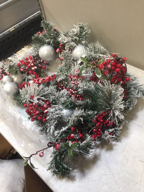 Photo 2 of 6' White and Red Pine Cone Artificial Christmas Garland - Unlit
