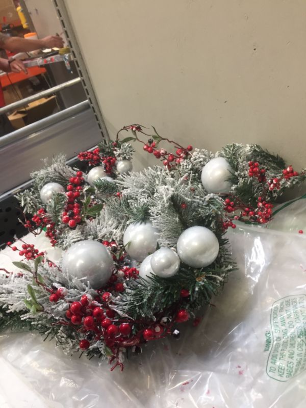 Photo 1 of 6' White and Red Pine Cone Artificial Christmas Garland - Unlit
