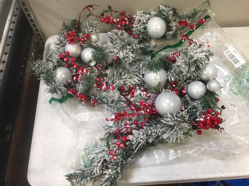 Photo 1 of 6' White and Red Pine Cone Artificial Christmas Garland - Unlit
