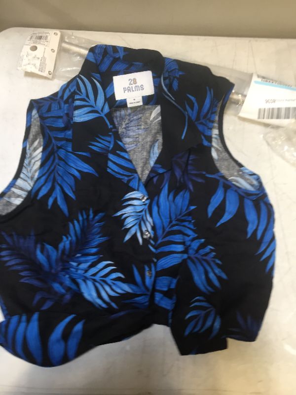 Photo 1 of black and blue floral pattern womens shirt --size medium 