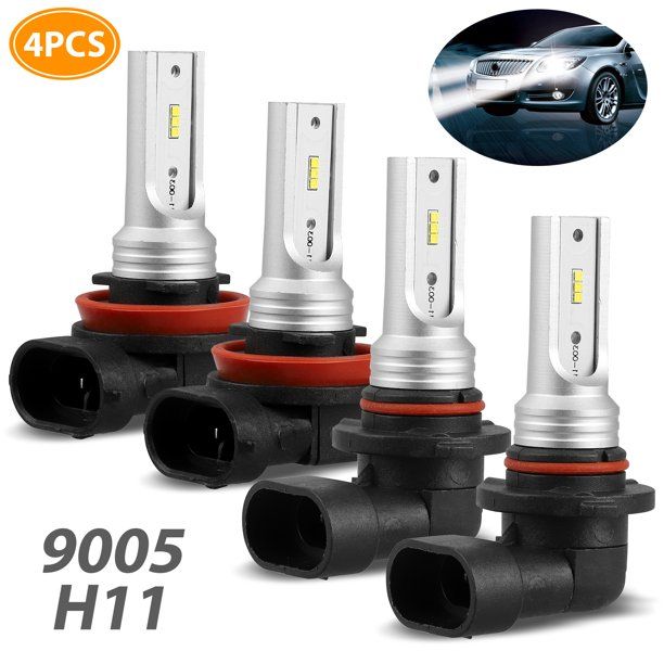 Photo 1 of 4Pcs 9005 9006 H11 LED Headlight Bulbs, TSV 8000 Lumens Super Bright LED Headlights Conversion Kit, 9005 HB3 High Beam 9006 HB4 H11 Low Beam LED Headlight Bulbs, 6500-6000K White Waterproof, 360° Beam
