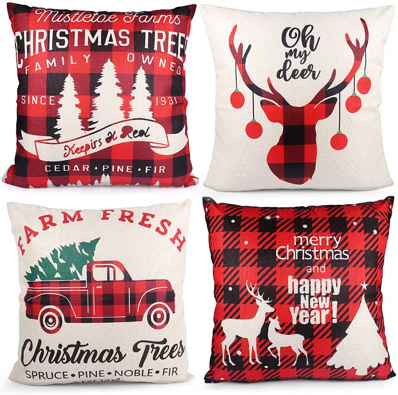 Photo 1 of 2PC LOT
LiweikeMX Christmas Pillowcase, Christmas Decorations Square Zipper Pillowcase, 18*18 Inch 4-Piece Set of Linen Autumn and Winter Sofa Pillowcase, Christmas Tree, Deer, Truck, Red Plaid Pattern.

DaysU Plush Flannel Baby Blanket Super-Soft Lightwe