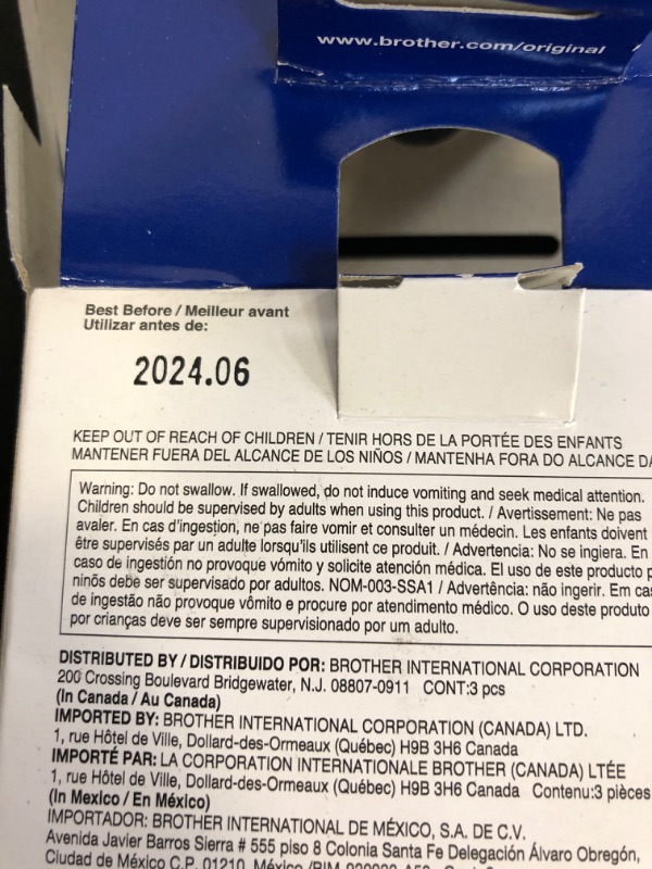Photo 1 of Brother Genuine LC30113PKS 3-Pack Standard Yield Color Ink Cartridges, Page Yield Up to 200 Pages/Cartridge Includes Cyan, Magenta and Yellow, LC3011
