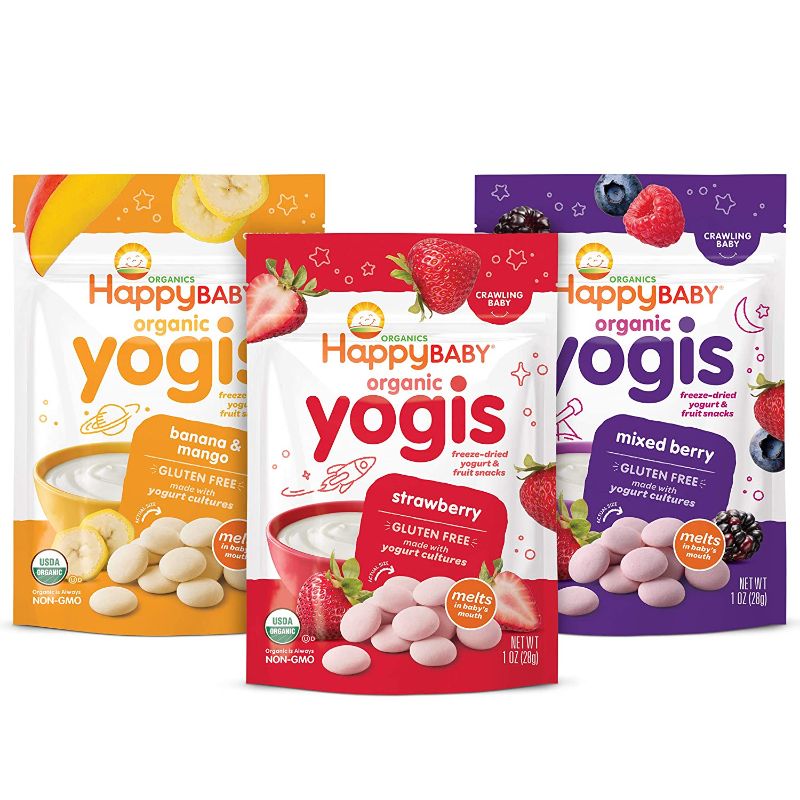 Photo 1 of Happy Baby Organics Yogis Freeze-Dried Yogurt & Fruit Snacks, Variety Pack, 1 Ounce (Pack of 6)
EXP 12/23/21