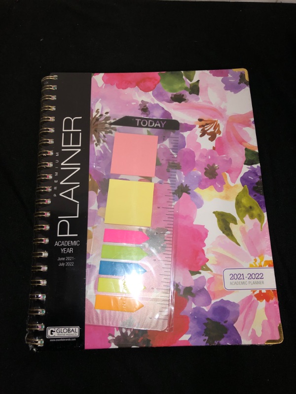 Photo 1 of ACADEMIC YEAR PLANNER, 2021-2022, FLORAL PRINT WITH STICKY PADS 
